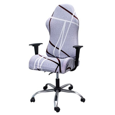 Huse pentru scaune de gaming din material textil impermeabil Huse pentru scaune din lână polară, lavabilă, elastică, anti-alunecare, în carouri, pentru birou acasă