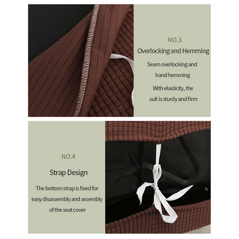 1/2/4/6Gb Saliekams ēdamistabas krēsla pārsega korpuss Atzveltnes krēsla pārvalks Elastīgs Biroja datora sēdekļa aizsargs Housse De Chaise