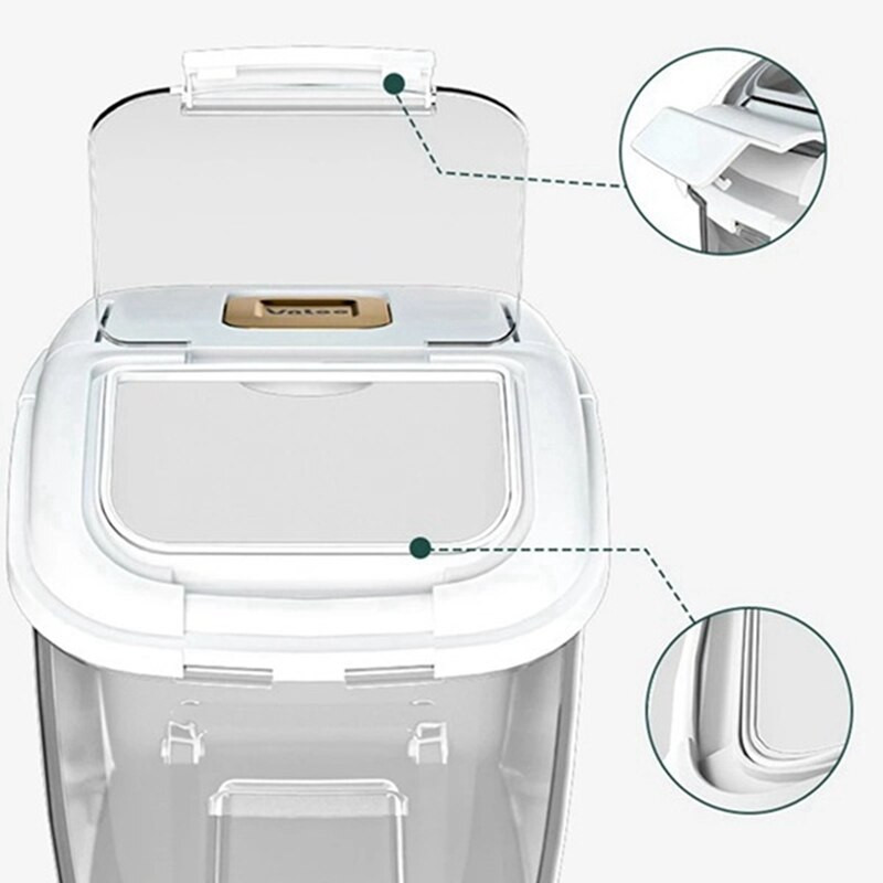 Recipient de bucătărie, 5 kg, găleată rezistentă la insecte, cutie de orez rezistentă la umiditate, borcan sigilat pentru cereale, depozitare acasă, cutie pentru magazin de alimente pentru câini