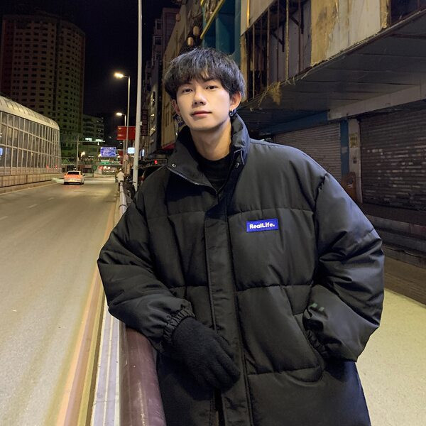 Topla zimska jakna s printom i visokim ovratnikom