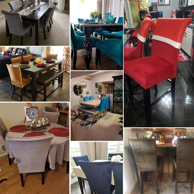 Huse pentru scaune de sufragerie din catifea Huse pentru scaune elastice din spandex Huse pentru scaune de sufragerie Huse pentru scaune de bucătărie