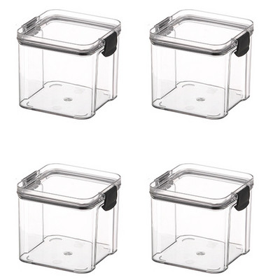 4db Konyhai zárt konzervdobozok, gabonatároló üvegek, hűtők, egymásra rakható dobozok, átlátszó dobozok, frissen tartó dobozok