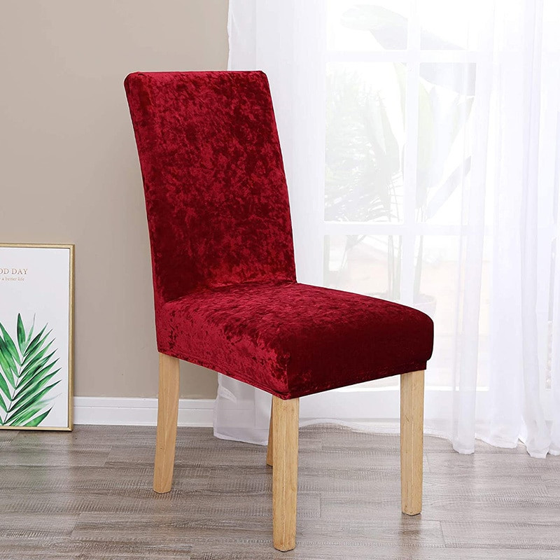 Fényes bársony étkezőszék huzat Spandex szék huzat Elasztikus sztreccs tokok székekhez Étkező Konyha Bankett