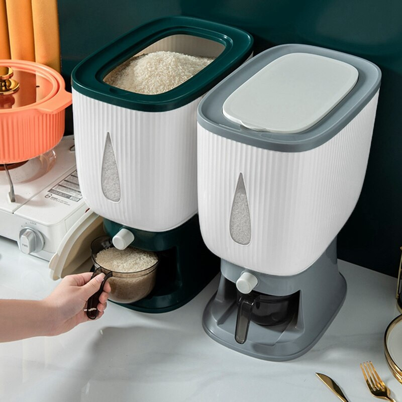 10 kg automatický dávkovač ryže s oplachovacím pohárom, inteligentný dávkovač ryže, skladovanie ryže, vedro na ryžu, domáca krabica na ryžu