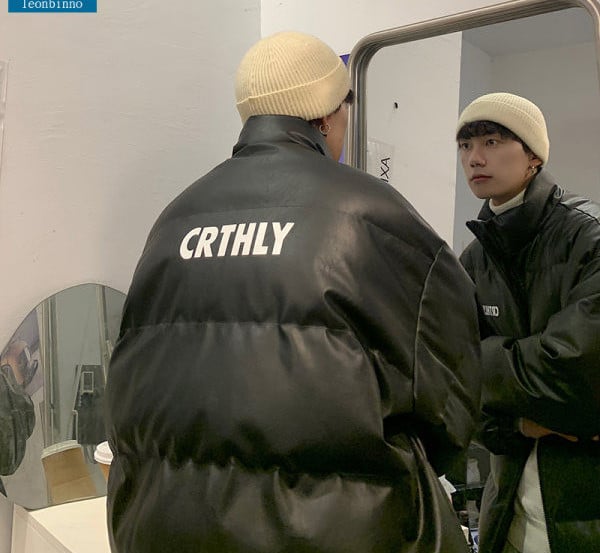 Teplá zimná bunda z eko kože pre mužov