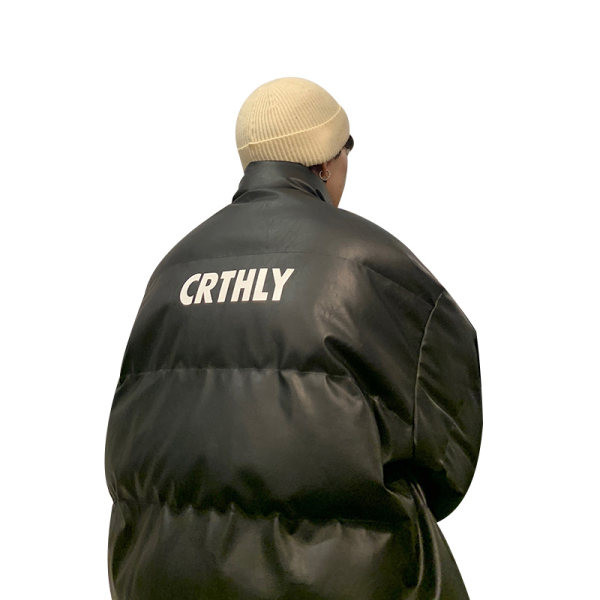 Teplá zimná bunda z eko kože pre mužov