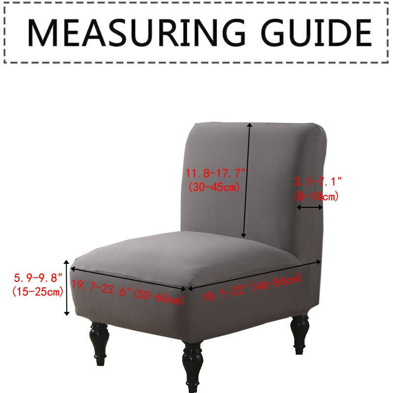 Egyszínű Spandex Accent kar nélküli székhuzat Egyszemélyes kanapé huzatok Nordic Stretch székhuzatok Elasztikus kanapévédő huzat