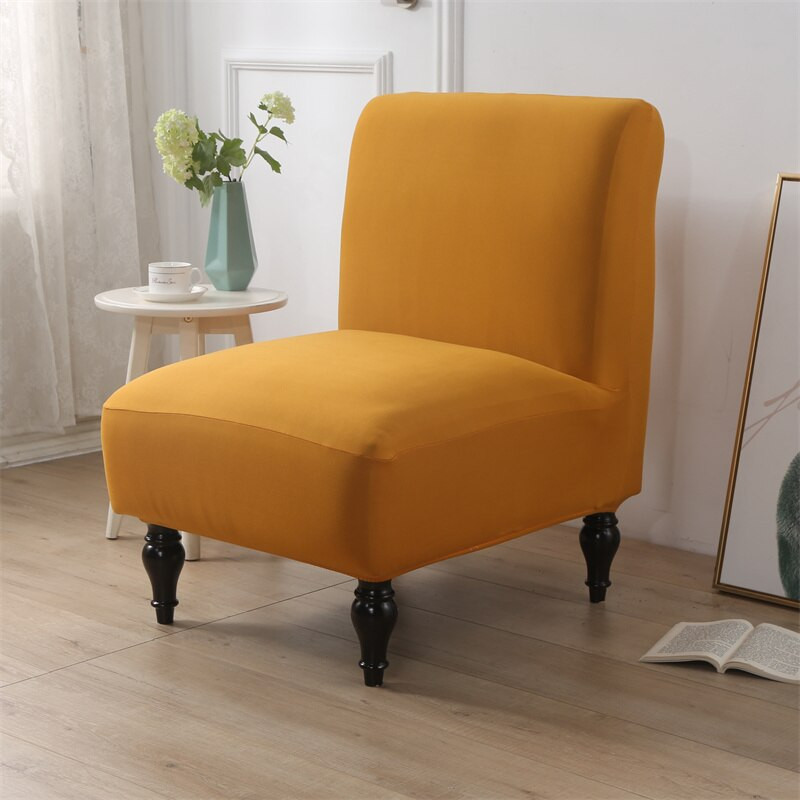 Egyszínű Spandex Accent kar nélküli székhuzat Egyszemélyes kanapé huzatok Nordic Stretch székhuzatok Elasztikus kanapévédő huzat