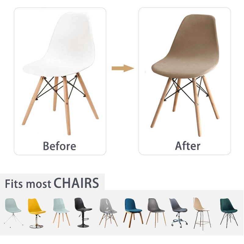 Βελούδινα καλύμματα καρέκλας Spandex Shell μονόχρωμο Κάλυμμα πλάτης καθίσματος για σαλόνι Μπαρ γραφείου Διακόσμηση συμποσίου Κάλυμμα σκόνης