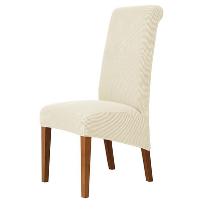 Aukštos nugaros vientisos spalvos kėdės užvalkalas XL dydis, didelis elastingumas, lygaus audinio kėdžių užvalkalai, skirti valgomojo virtuvei.