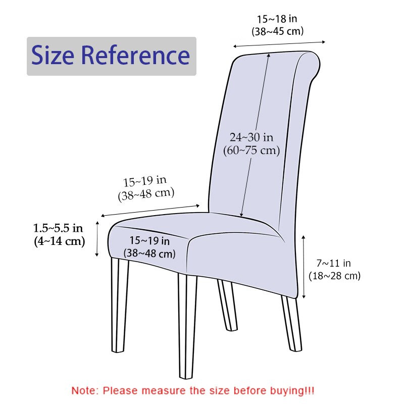 Aukštos nugaros vientisos spalvos kėdės užvalkalas XL dydis, didelis elastingumas, lygaus audinio kėdžių užvalkalai, skirti valgomojo virtuvei.