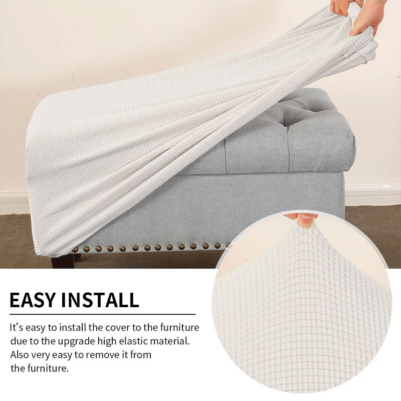 1vnt vandeniui atsparus tamprus pėdų užvalkalas Osmanų užvalkalas, apsaugantis pufą, atsparus dulkėms, stačiakampis slydimo dangtelis, elastingas namų dekoravimas