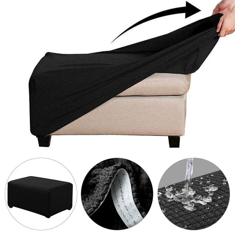 1vnt vandeniui atsparus tamprus pėdų užvalkalas Osmanų užvalkalas, apsaugantis pufą, atsparus dulkėms, stačiakampis slydimo dangtelis, elastingas namų dekoravimas