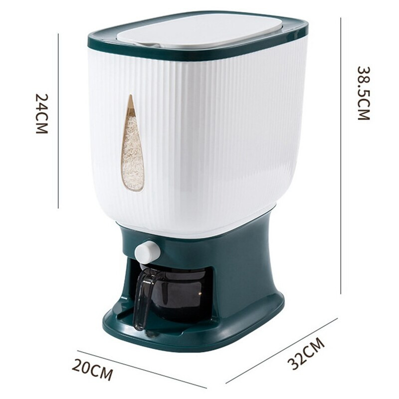 10 kg-os automata rizsadagoló öblítőpohárral Intelligens rizsadagoló Rizstároló Rizstároló Rizsvödör Háztartási Rizsdoboz