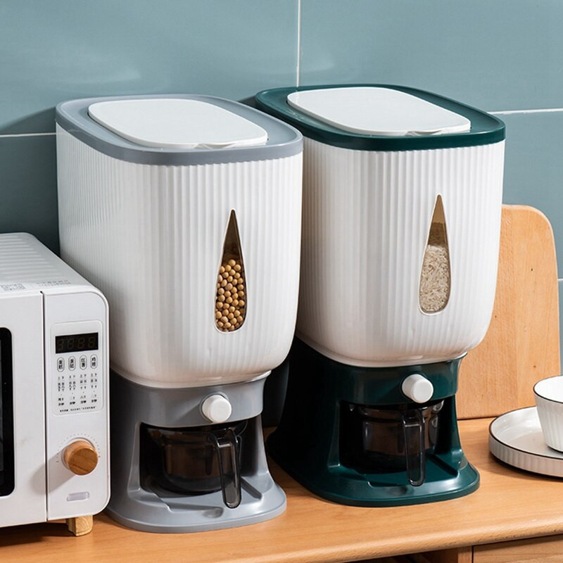 10 kg-os automata rizsadagoló öblítőpohárral Intelligens rizsadagoló Rizstároló Rizstároló Rizsvödör Háztartási Rizsdoboz