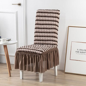 Seersucker kihúzható étkezőszék huzat Spandex cipzáras tok székekhez Konyhai étkező székhuzatok Elasztikus Stretch