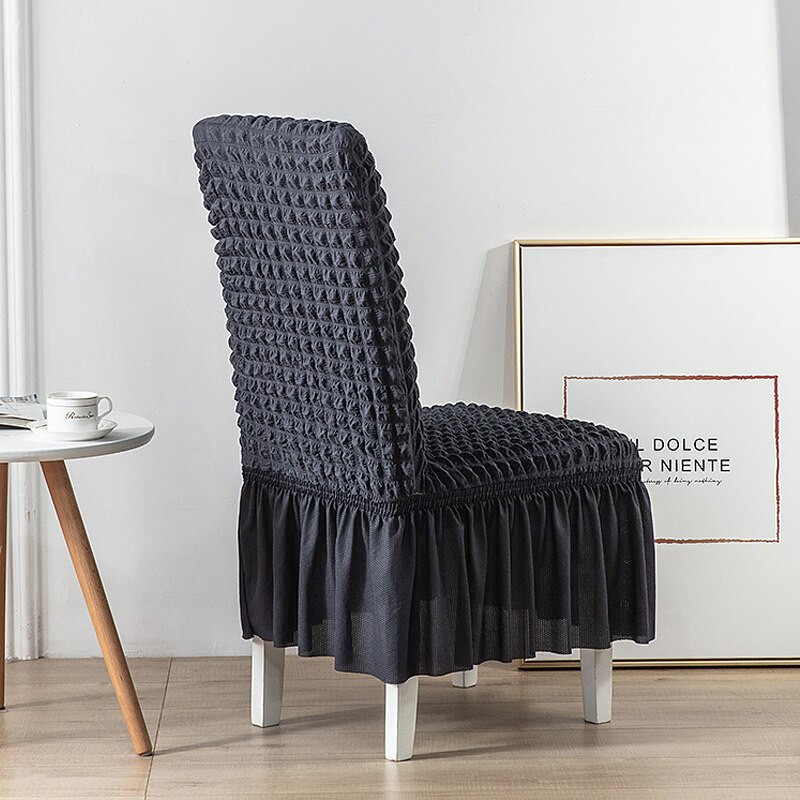 Seersucker kihúzható étkezőszék huzat Spandex cipzáras tok székekhez Konyhai étkező székhuzatok Elasztikus Stretch