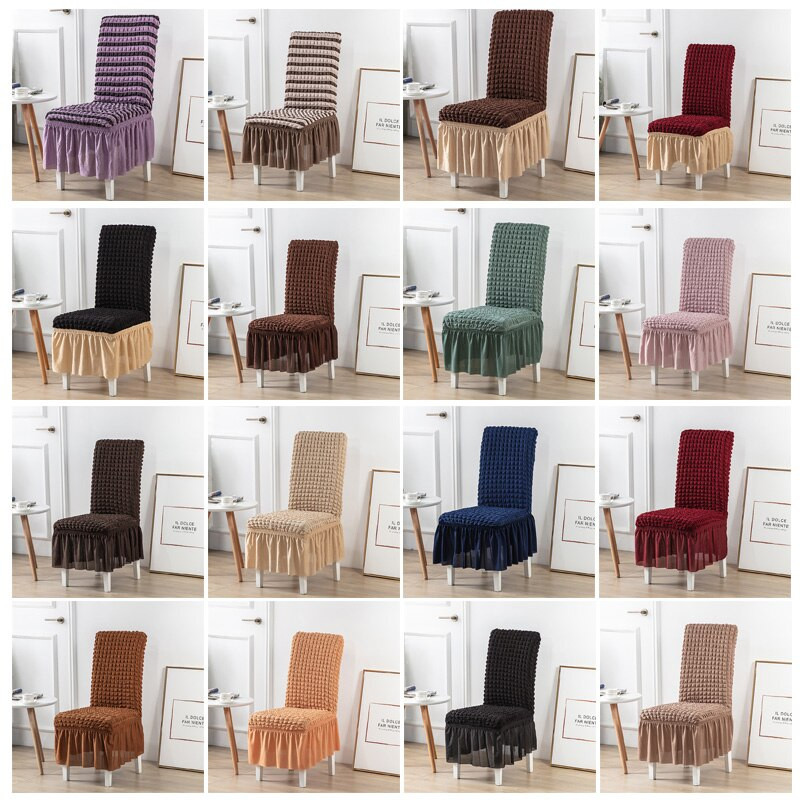 Seersucker kihúzható étkezőszék huzat Spandex cipzáras tok székekhez Konyhai étkező székhuzatok Elasztikus Stretch
