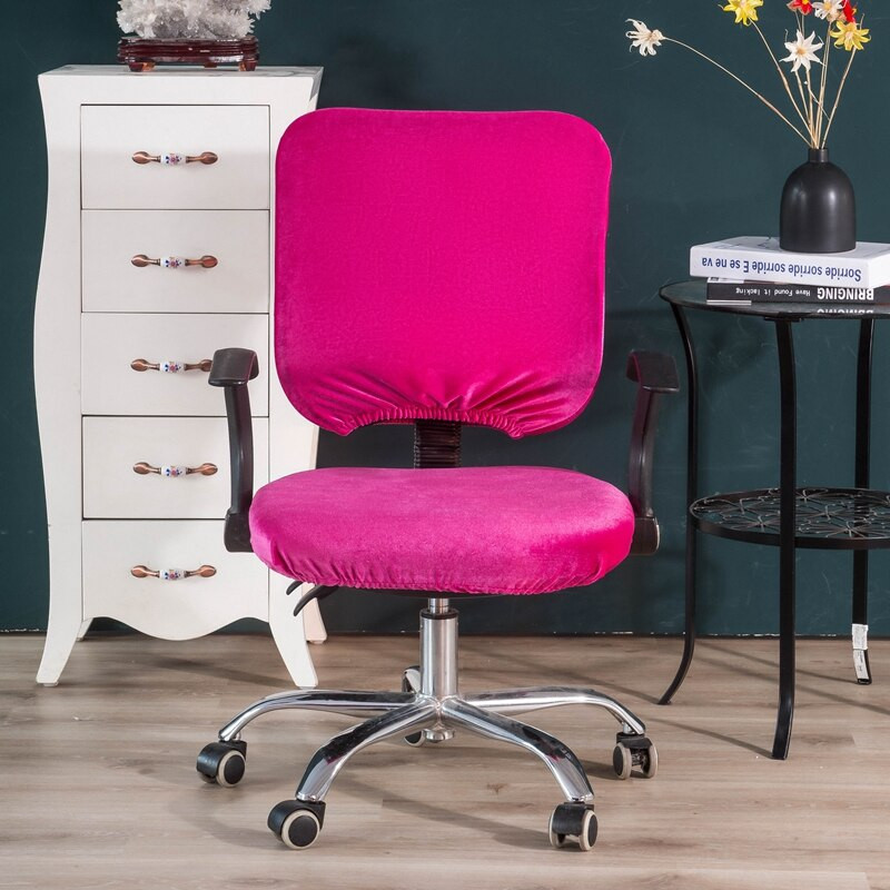 Velvet Split biuro kėdės užvalkalas Kompiuteris Pasukami kėdžių užvalkalai Elastingi Universalūs Slipcovers Kėdės užvalkalas + Sėdynės užvalkalas 2vnt/komplektas