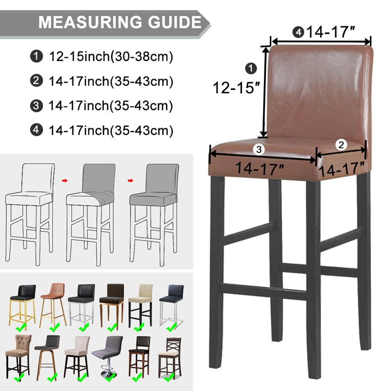 1/2/4/6 darab 6 színű székhuzatok PU vízálló szövet bárszék huzat Üléstok Székvédő a szállodai bankett étkezéshez