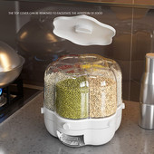 Besisukanti laikymo dėžės dėžutė, atskirta sandari grūdų 360 laipsnių ryžių bako dozatorius Maisto konteineris vabzdžiams atsparus virtuvės organizatorius