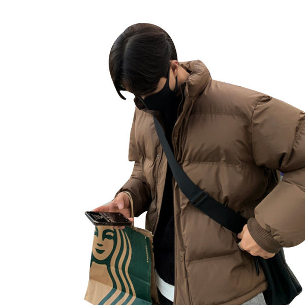 Vyriška laisvalaikio žieminė striukė su aukšta apykakle