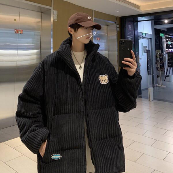 Geaca de iarna pentru barbati cu guler inalt in trei culori