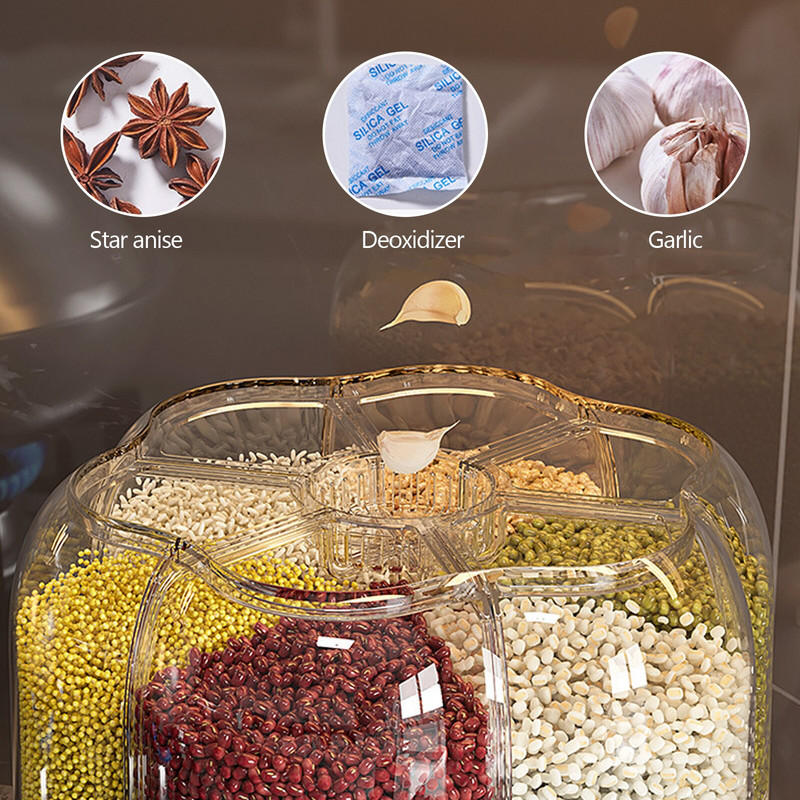 Maisto saugojimo talpykla Sukamos ryžių statinės Užsandarinti maisto laikymo indai Virtuvės daiktai Įtaisai Laikymo indai