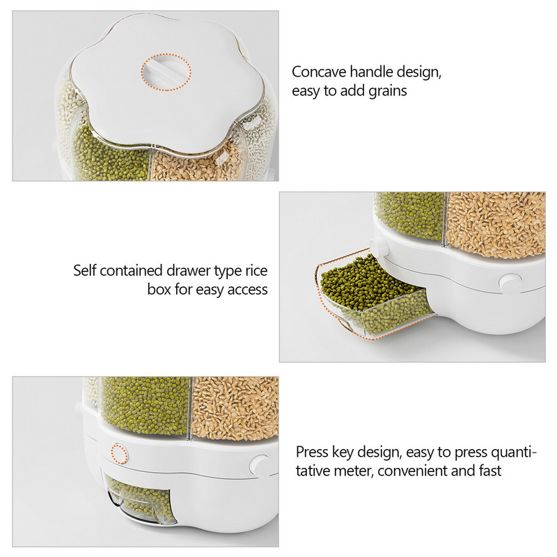 Maisto saugojimo talpykla Sukamos ryžių statinės Užsandarinti maisto laikymo indai Virtuvės daiktai Įtaisai Laikymo indai