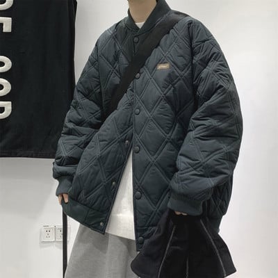 Jachetă largă pentru bărbați cu efect matlasat