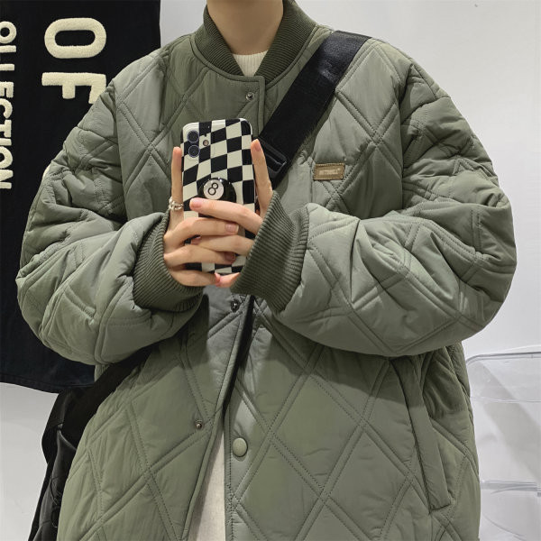 Jachetă largă pentru bărbați cu efect matlasat