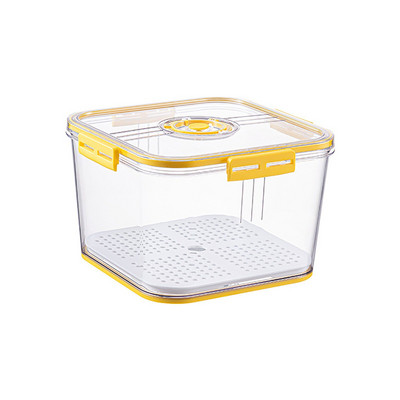 Šviežios produkcijos daržovių ir vaisių laikymo talpyklos su laiko registravimu.