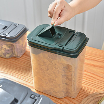 Пластмасови контейнери за съхранение Прозрачен запечатан резервоар за съхранение Кухня Домакинска кутия за съхранение на зърнени храни Запечатан резервоар за съхранение на храна