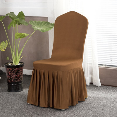 Vestuvių vakarėlių kėdžių užvalkalai Spandex su sijonu Namų vakarienės užvalkalai Vakarėlio sėdynių užvalkalai kėdėms Kėdžių užvalkalai Valgomasis