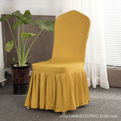 Vestuvių vakarėlių kėdžių užvalkalai Spandex su sijonu Namų vakarienės užvalkalai Vakarėlio sėdynių užvalkalai kėdėms Kėdžių užvalkalai Valgomasis