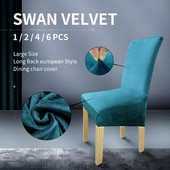 Poťah na stoličky Meijuner Velvet Fox Fabric, veľký, s dlhým operadlom, európsky štýl, poťahy na stoličky pre univerzálnu reštauráciu, hotelovú párty