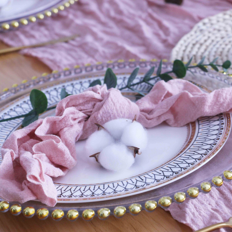 NP013A πλένεται χονδρική 10 τμχ/παρτίδα γάμου 40cm*40cm σκονισμένο ροζ πράσινο ιβουάρ 100% βαμβακερό πανί τραπεζοπετσέτας γάζα