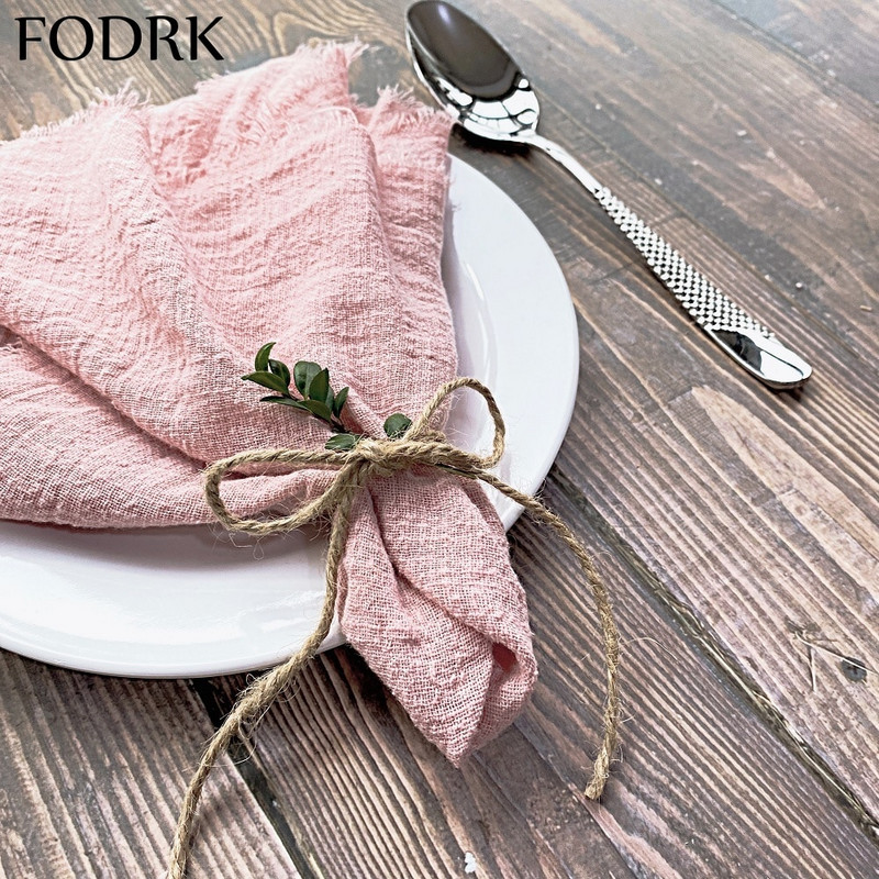 10 τμχ υφασμάτινη χαρτοπετσέτα (17x17``) Διακόσμηση τραπεζιού σερβιρίσματος Πετσέτα δείπνου για πιάτα κουζίνας Ματ Διακόσμηση Γάμου Λινό Υφασμάτινη γάζα