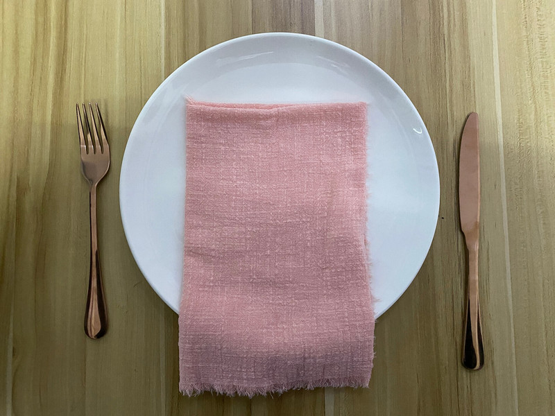 10 τμχ YEPQZQ Διακοσμήσεις γάμου βαμβακερές χαρτοπετσέτες 43 x 43 cm γάζα πετσέτα τσαγιού απαλό ροζ πάνινες χαρτοπετσέτες εξοχής