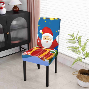 Χριστουγεννιάτικα καλύμματα καρέκλας Ελαστικό κάλυμμα καρέκλας τραπεζαρίας Θήκη καθίσματος κουζίνας Άγιος Βασίλης 2023 Χριστουγεννιάτικη διακόσμηση σπιτιού Housse De Chaise