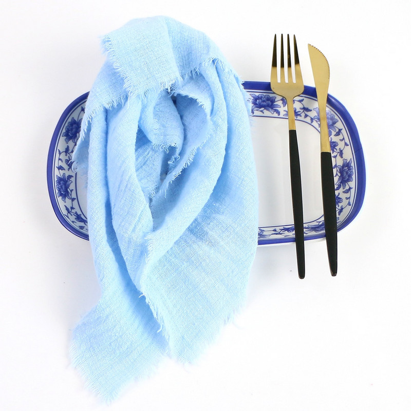 Gamyklinių tiesioginių medžiaginių servetėlių rinkinys iš 50 marlės krepinio medvilninio audinio 40x40 cm vakarienės arbatos rankšluostis virtuvės vestuvių stalo Velykų dekoras