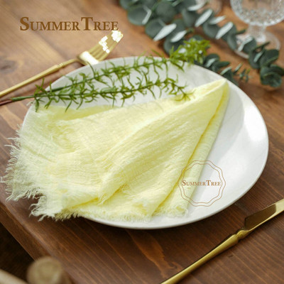 10vnt Retro servetėlės Kaimiškas stalo dekoravimas Medvilnė marlė Hanky rankšluostis Valgomojo Kilimėliai Vestuvių restorano reikmenys 42*42cm