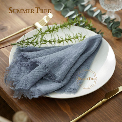 10vnt Retro servetėlės Kaimiškas stalo dekoravimas Medvilnė marlė Hanky rankšluostis Valgomojo Kilimėliai Vestuvių restorano reikmenys 42*42cm