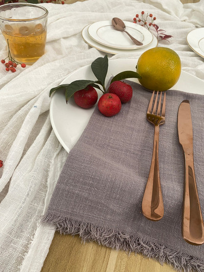 YEPQZQ Διακόσμηση τραπεζιού φαγητού επαναχρησιμοποιήσιμες επιτραπέζιες χαρτοπετσέτες από βαμβακερή γάζα 43x43cm χαρτοπετσέτες γάμου βαμβακερές 10τμχ