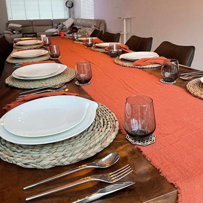 YEPQZQ Διακόσμηση τραπεζιού φαγητού επαναχρησιμοποιήσιμες επιτραπέζιες χαρτοπετσέτες από βαμβακερή γάζα 43x43cm χαρτοπετσέτες γάμου βαμβακερές 10τμχ