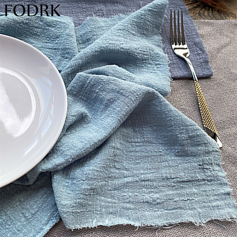 12 kom stolnjaka Vjenčana salveta za stol Tanjuri Mat Postavka za posluživanje Kuhinjski ručnici Pamučna linija Dekoracija za zabavu Decoupage Plava