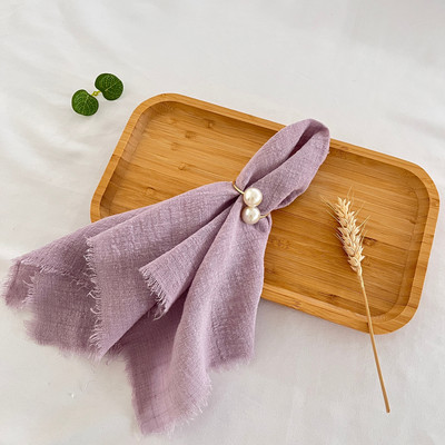 10 KOM 42x42 CM Retro Burr salveta, Prilagođeni rustikalni dekor za večeru, Kuhinjska kuhinjska krpa od pamučne gaze, Podmetači za blagovanje