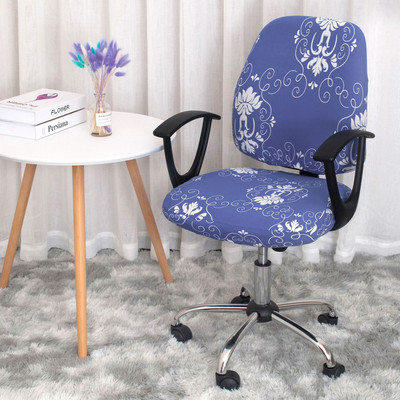 Egyszínű irodai székhuzat Szekcionált elasztikus számítógépes székhuzatok Spandex Stretch Print Forgó emelő üléshuzatok Dekor