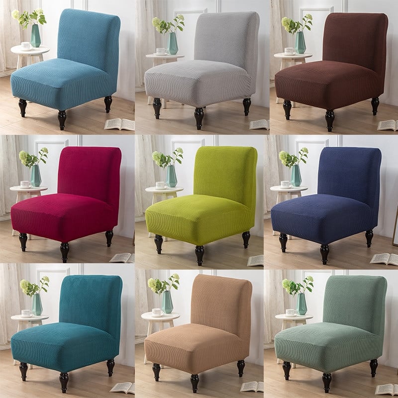 Accent Κάλυμμα καρέκλας Corn Fleece μονόχρωμο Κοντό κάθισμα πλάτης χωρίς μπράτσα Κάθισμα ολισθαίνοντα ελαστικά προστατευτικά για διακόσμηση σπιτιού σαλονιού