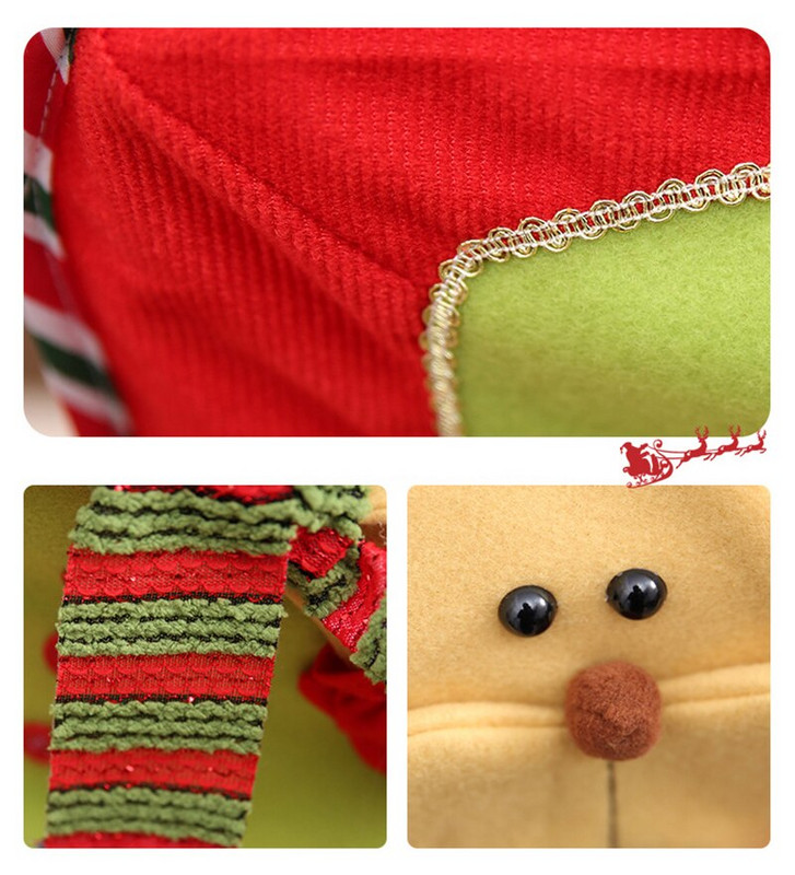 Husă elastică elastică pentru spate pentru scaun de Crăciun Husă pentru scaune drăguț 3D Moș Crăciun pentru decorarea petrecerilor Huse pentru scaune de bucătărie